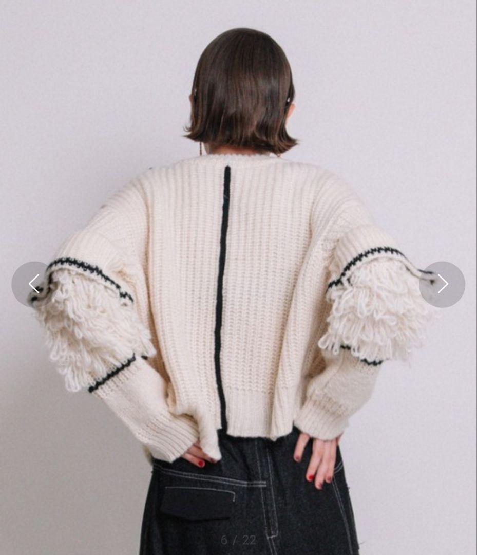 みるみる様　AULA AILA フリンジデザインアイボリーニットカーディガン
