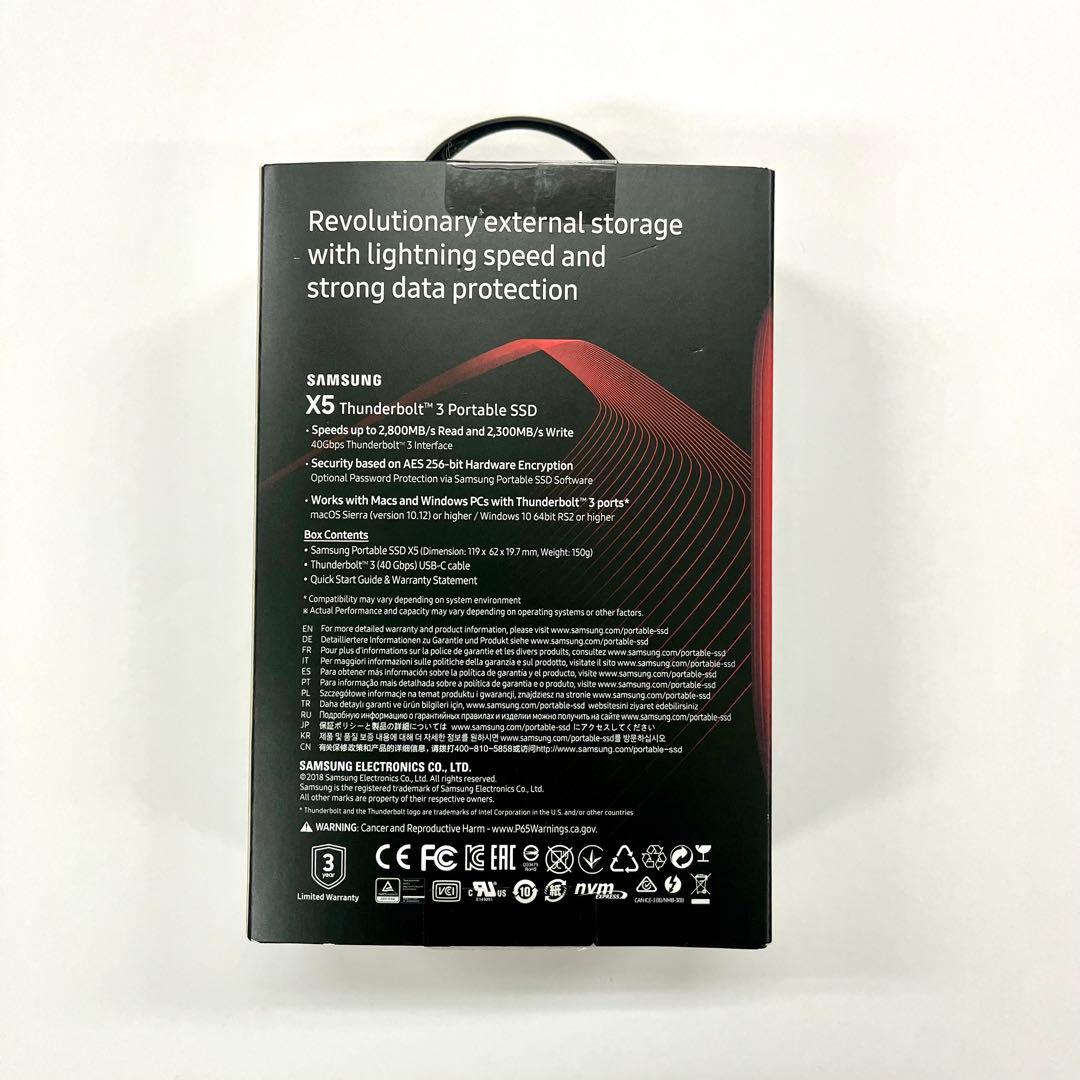 外付けハードディスク・ドライブ Samsung Portable SSD X5 1TB