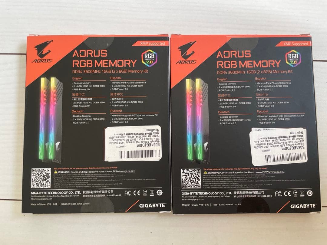 メモリー AORUS RGB MEMORY DDR4 3600Mhz 32g