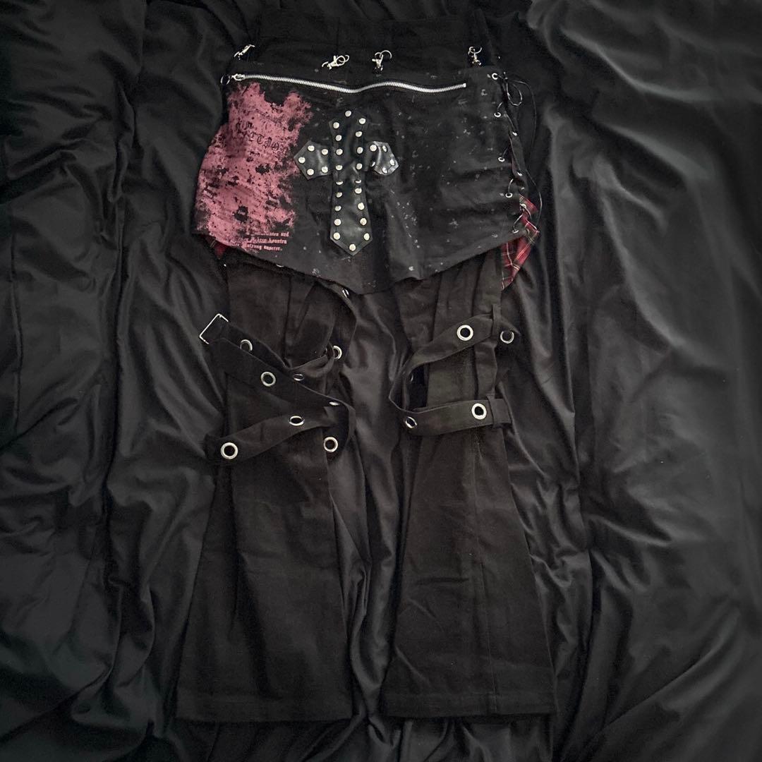 パンツ 00s body line cross studs flare denim