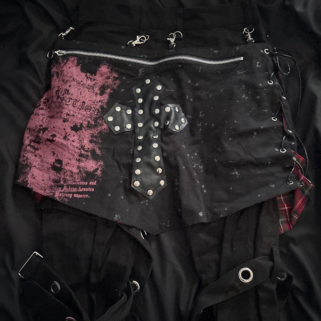 パンツ 00s body line cross studs flare denim