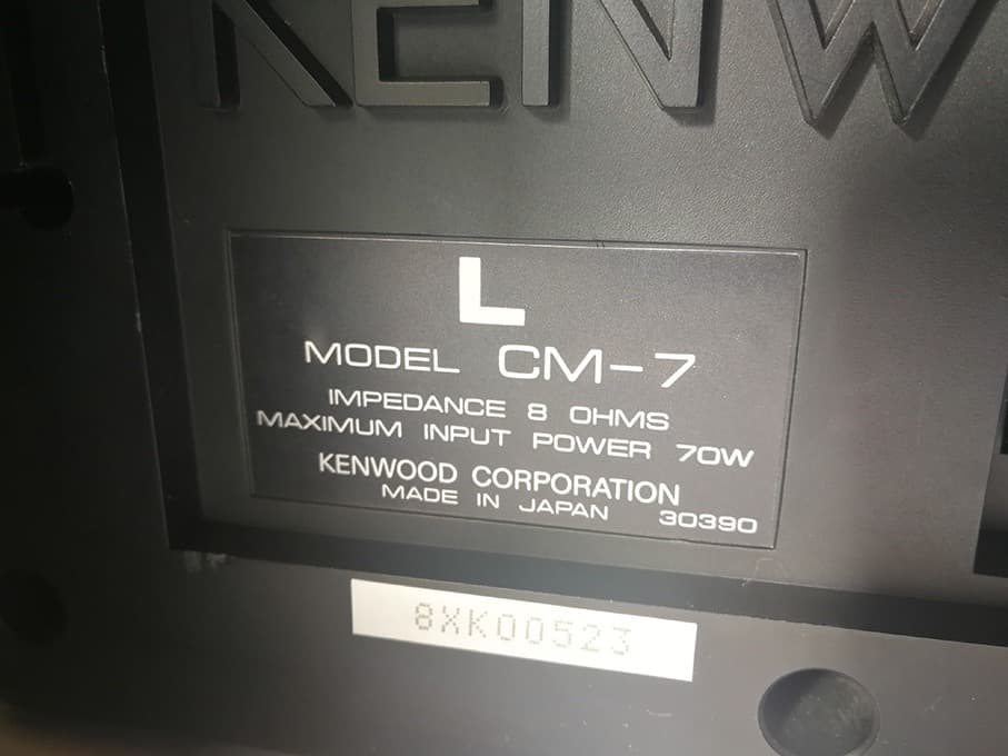 KENWOODスピーカーL／R　MODEL CM-7