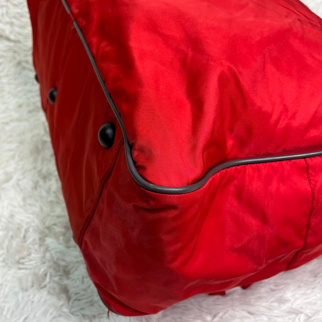 希少色✨プラダスポーツ　PRADA ボストンバッグ　トラベル　旅行　大容量　赤
