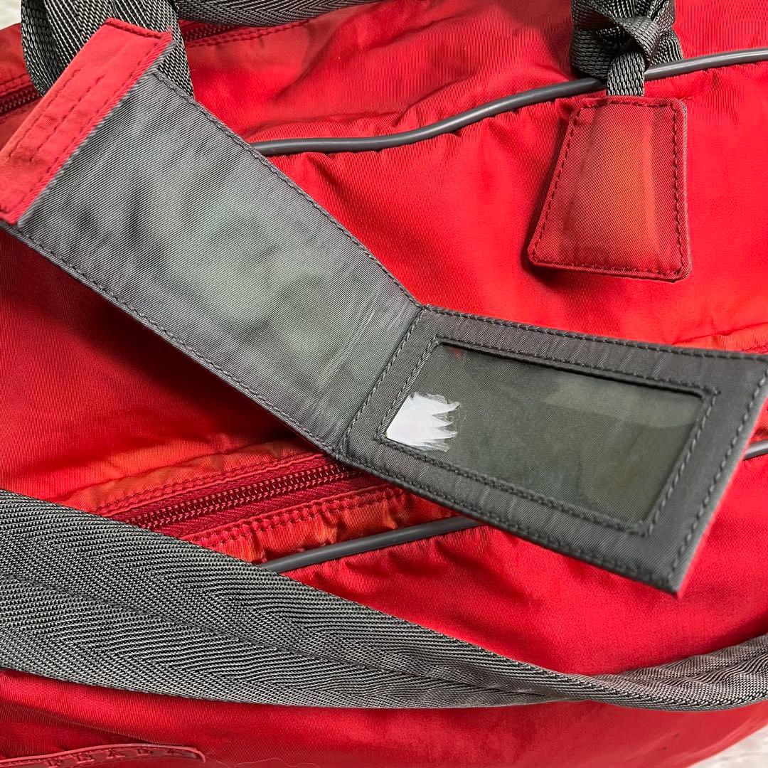 希少色✨プラダスポーツ　PRADA ボストンバッグ　トラベル　旅行　大容量　赤