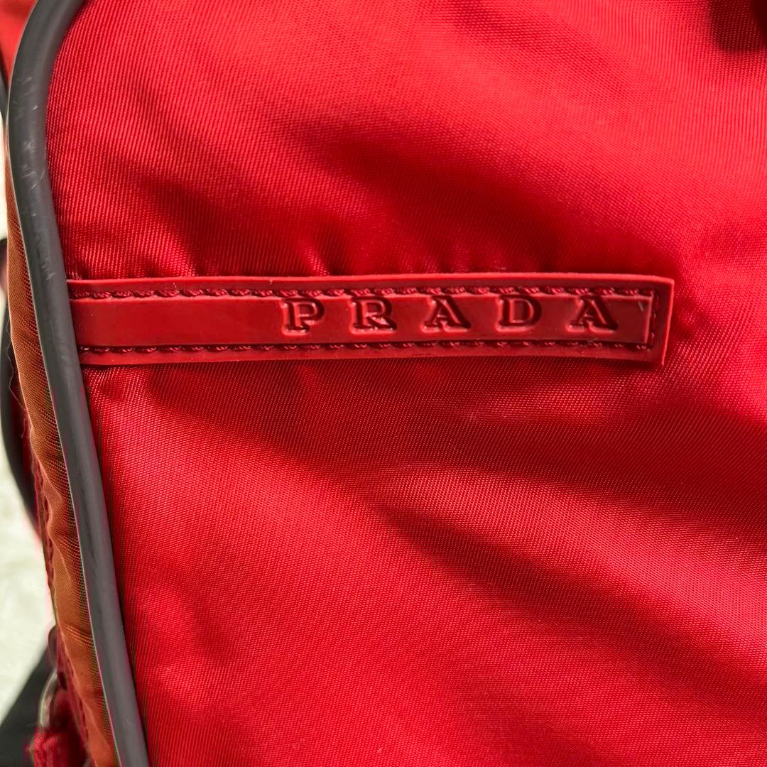 希少色✨プラダスポーツ　PRADA ボストンバッグ　トラベル　旅行　大容量　赤