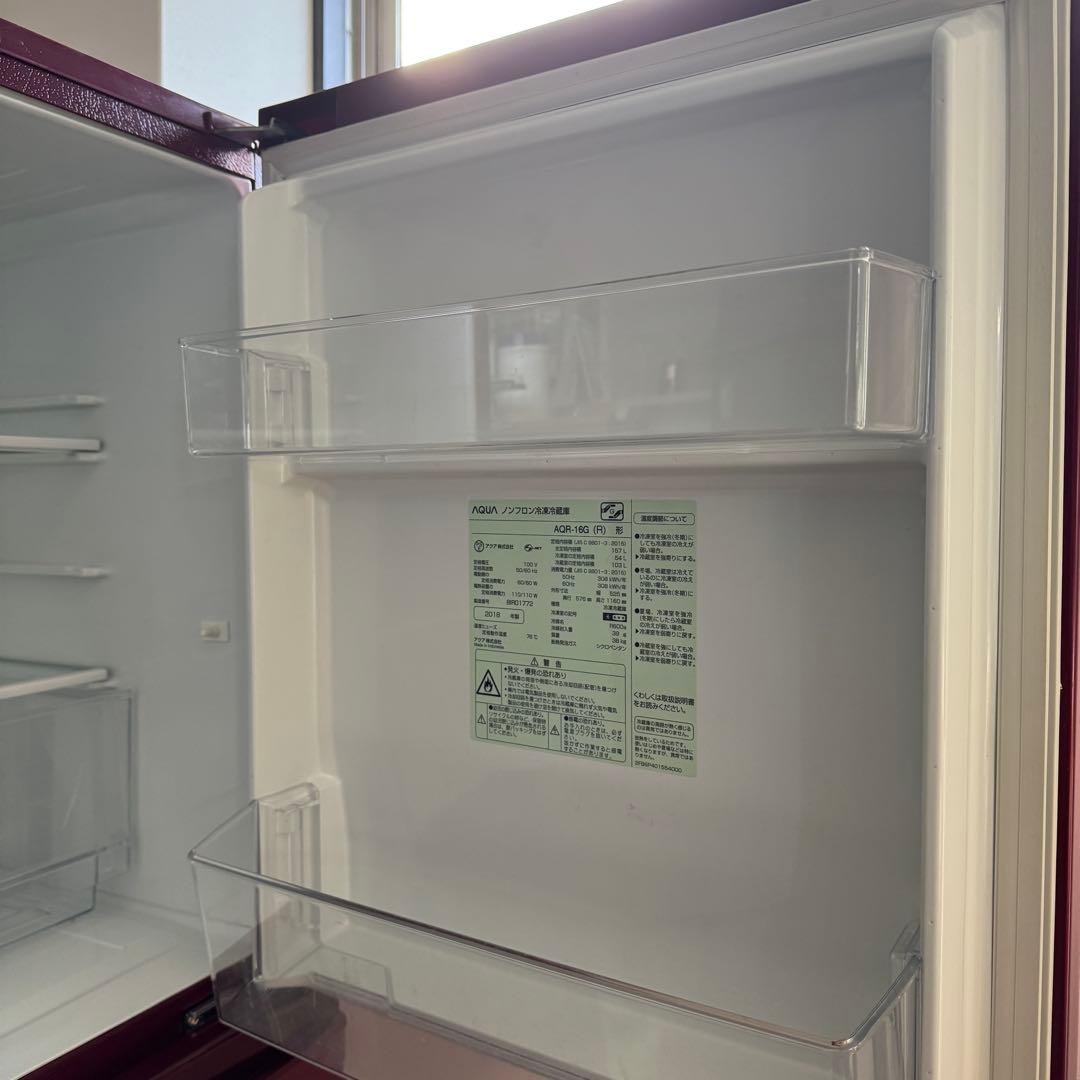 再値下げ　中古2ドア 冷蔵庫 アクア aqa-16g 2018年製 取説あり