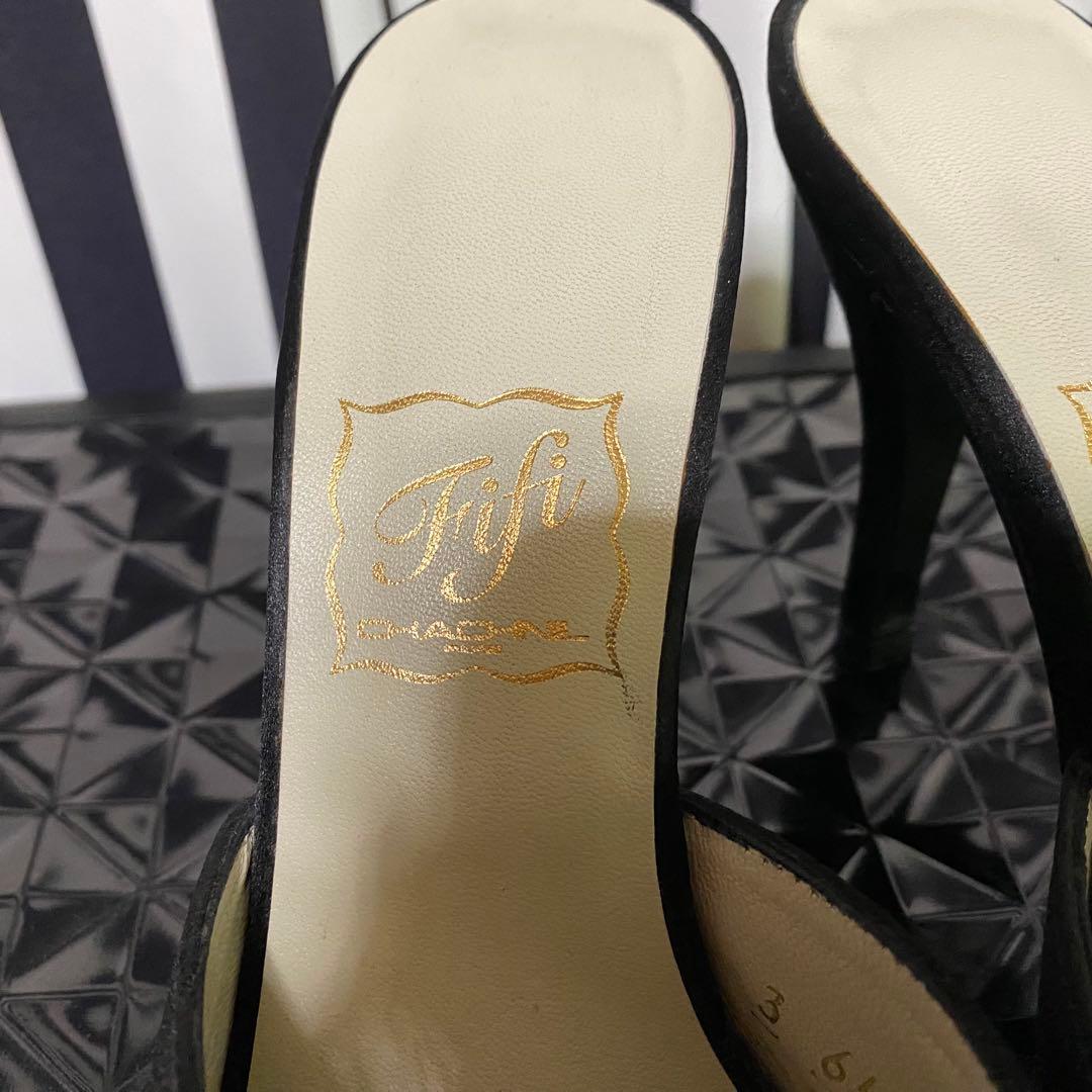 fifi chachnil フィフィ シャシュニル ミュール サテン ブラック