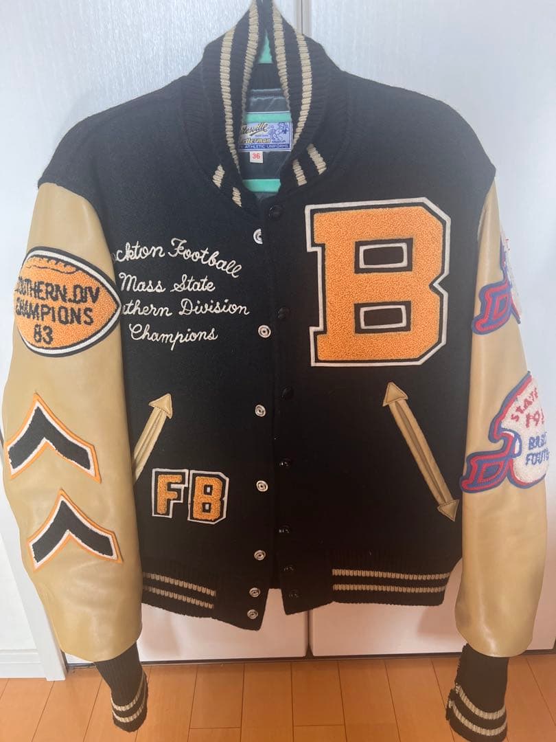 Whitesville Letterman ジャケット 36 黒（得価格）