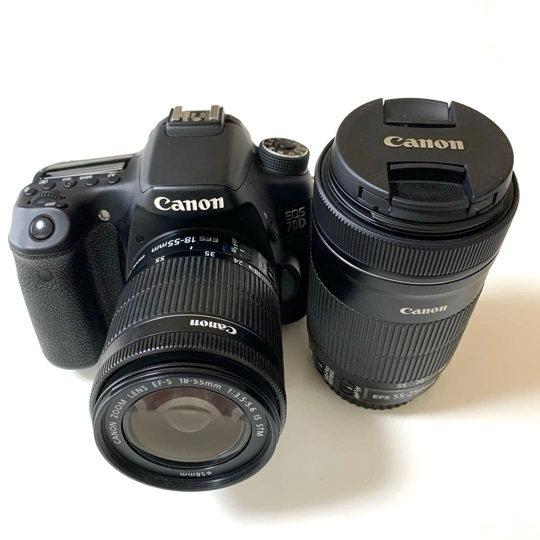 美品　一眼レフ　Canon EOS 70D ダブルズームキット　　フルセット