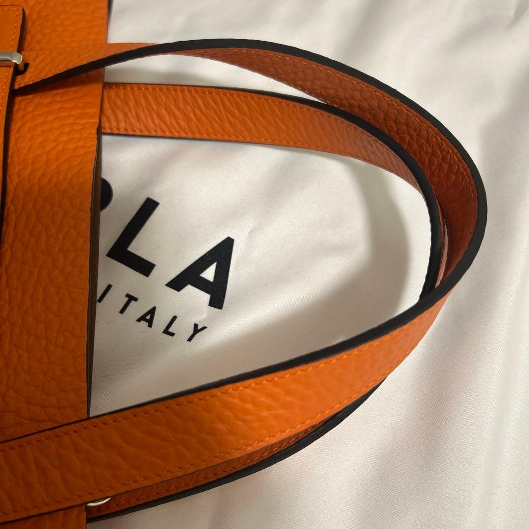 FURLA MEN GIOVE XL オレンジ レザー トートバッグ