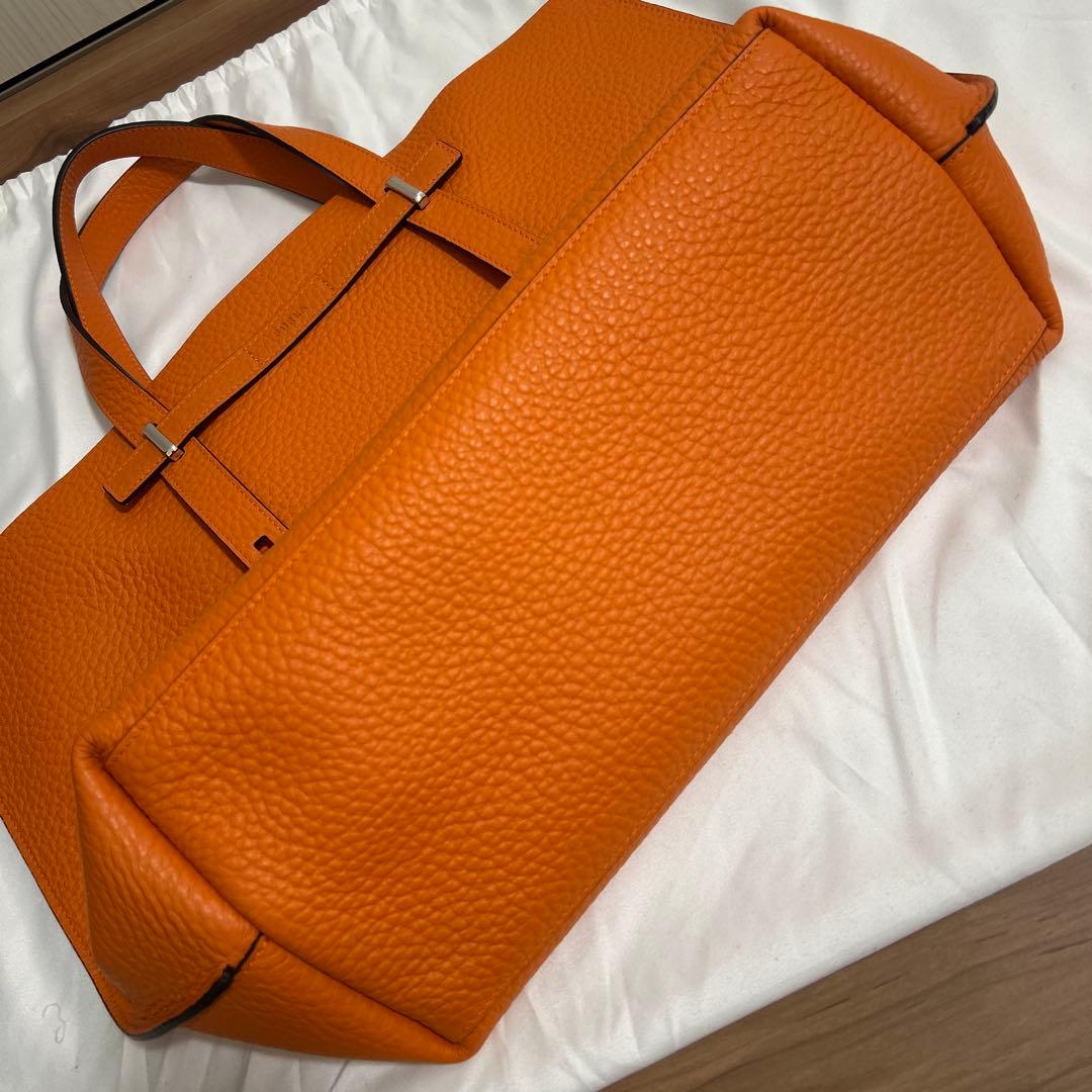 FURLA MEN GIOVE XL オレンジ レザー トートバッグ