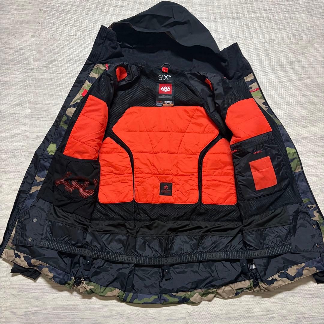 ラスク686 スノーボードウェア セットアップ L迷彩カモフラ ビブパンツ