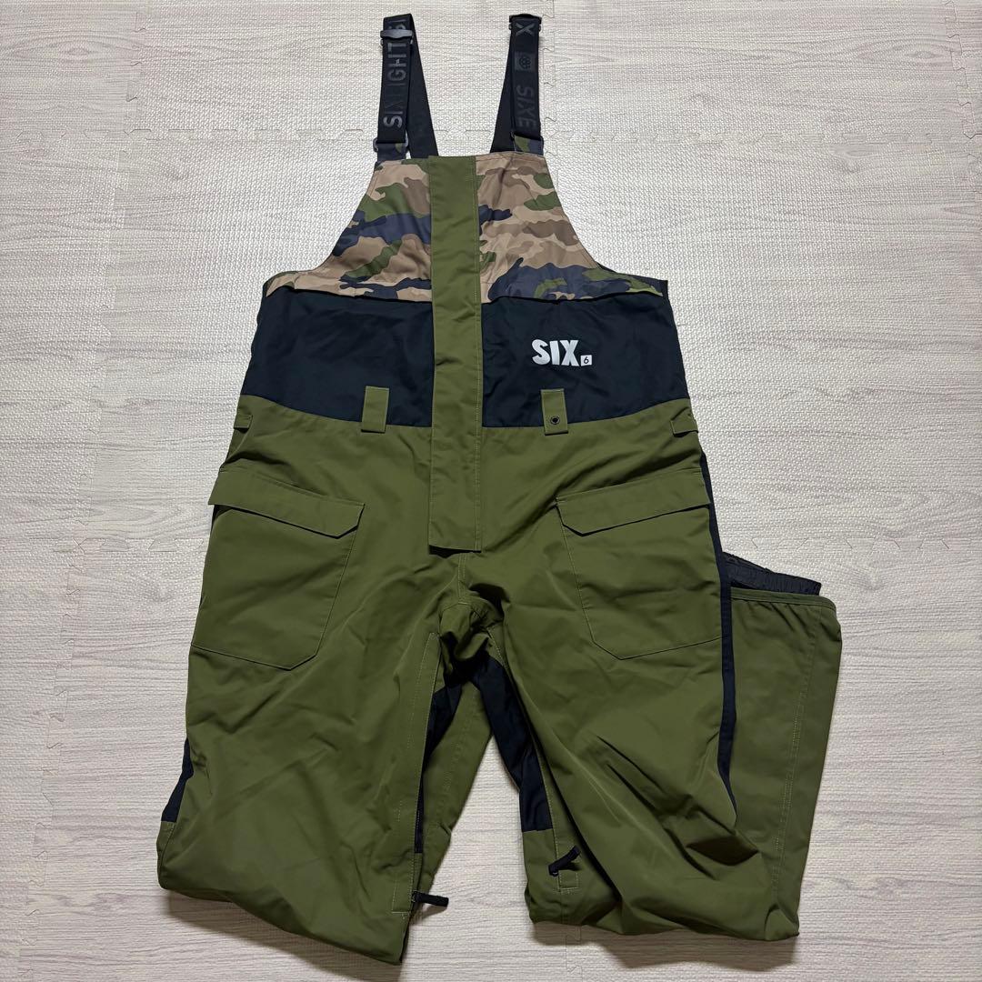 ラスク686 スノーボードウェア セットアップ L迷彩カモフラ ビブパンツ