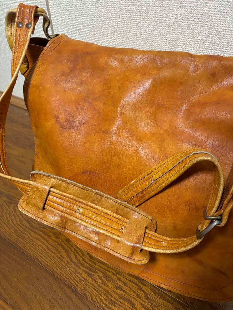 60s ヴィンテージ　レザーメールバッグ　leather mail bag