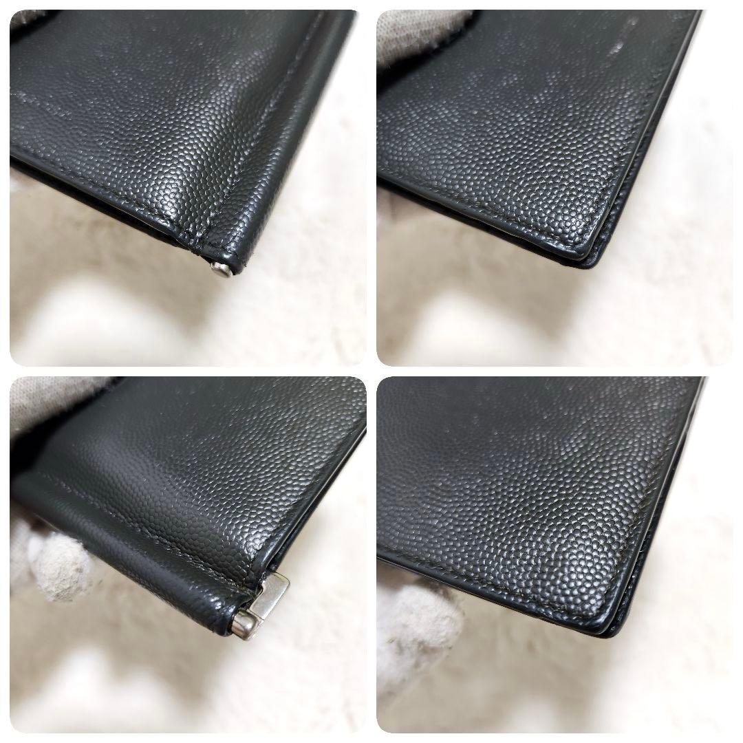 ✨極美品　付属品あり✨サンローラン　マネークリップ　キャビアスキン　カーキ