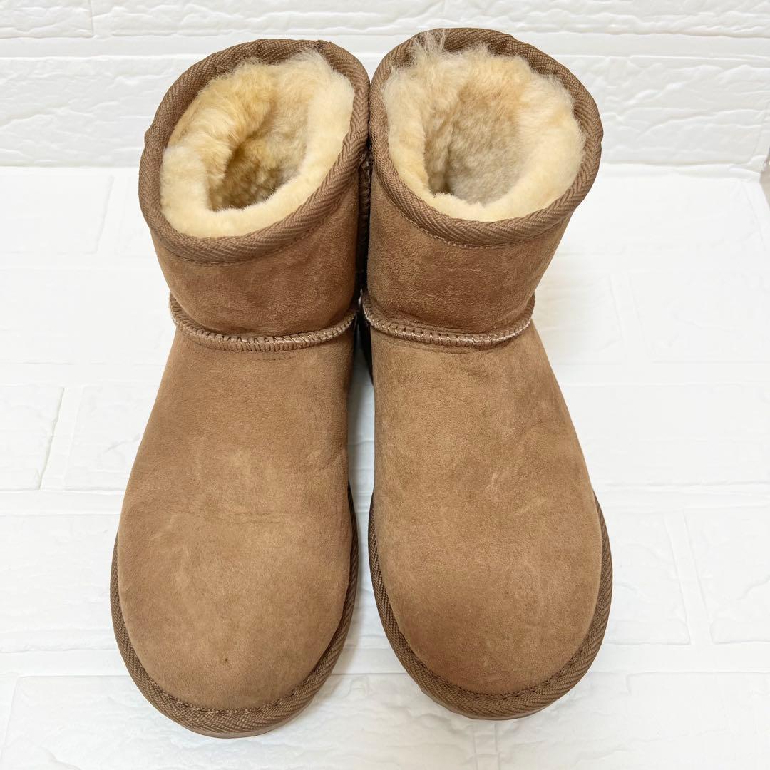 UGG アグ　ベージュ　レオパード柄　ムートン　ブーツ　21 35サイズ