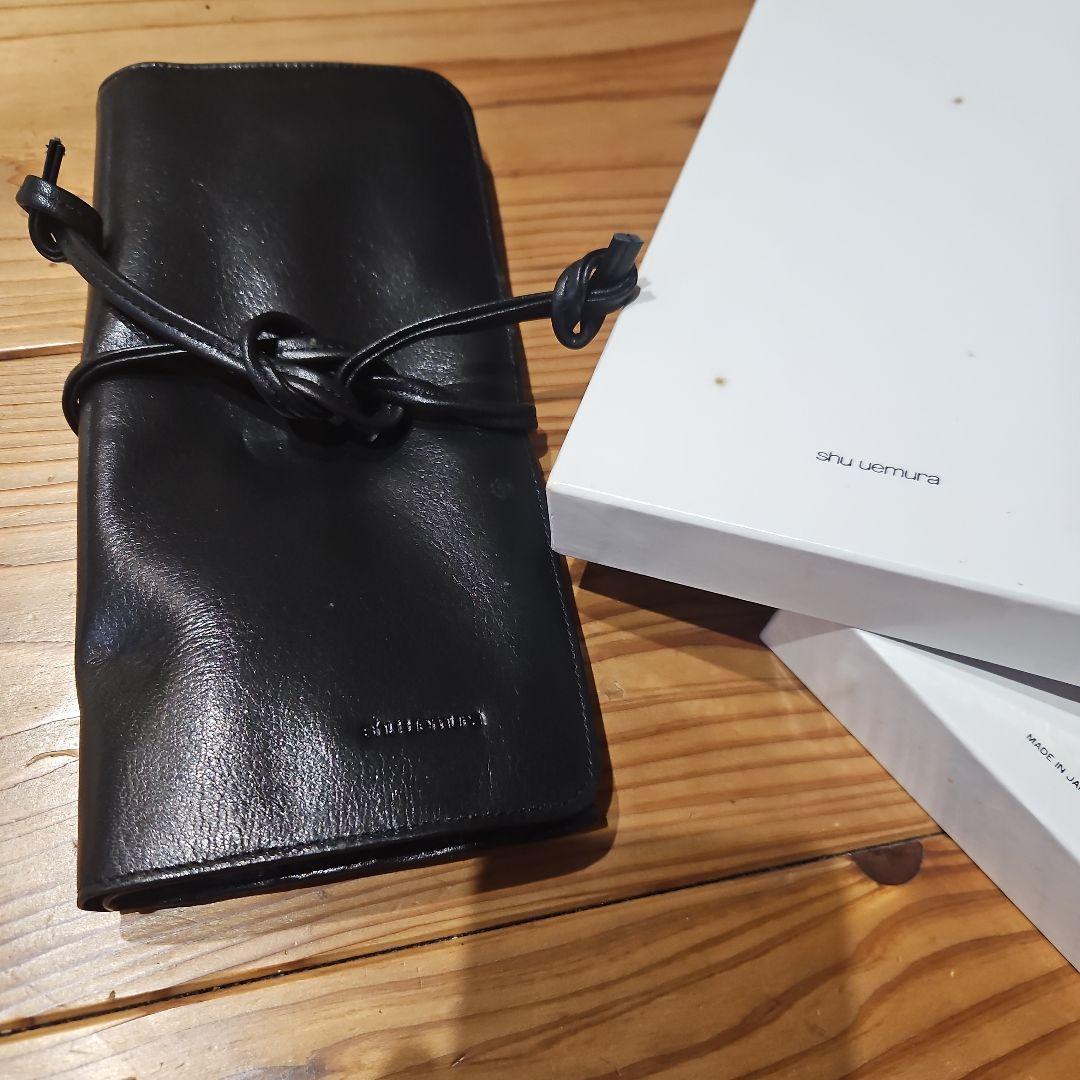 shu uemura コスメブラシケース折り型大容量14本収納ブラック