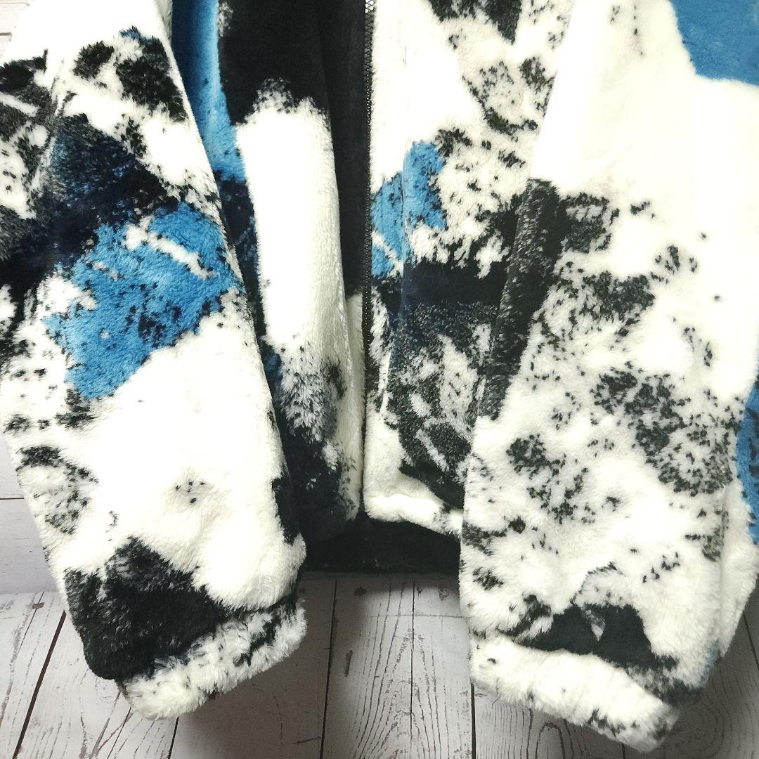 ZARA　ファージップアップスタンドカラージャケット　ホワイト系XL