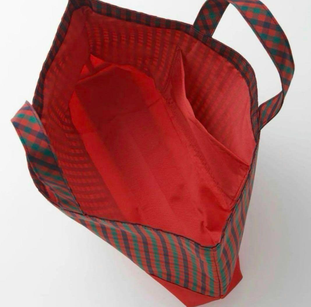 【新品・即発送】　ファミリア　レッスンバッグ　赤　チェック　トート　バッグ