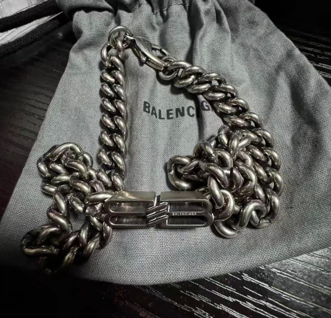 BALENCIAGA バレンシアガ シルバー チェーンネックレス 新品同様