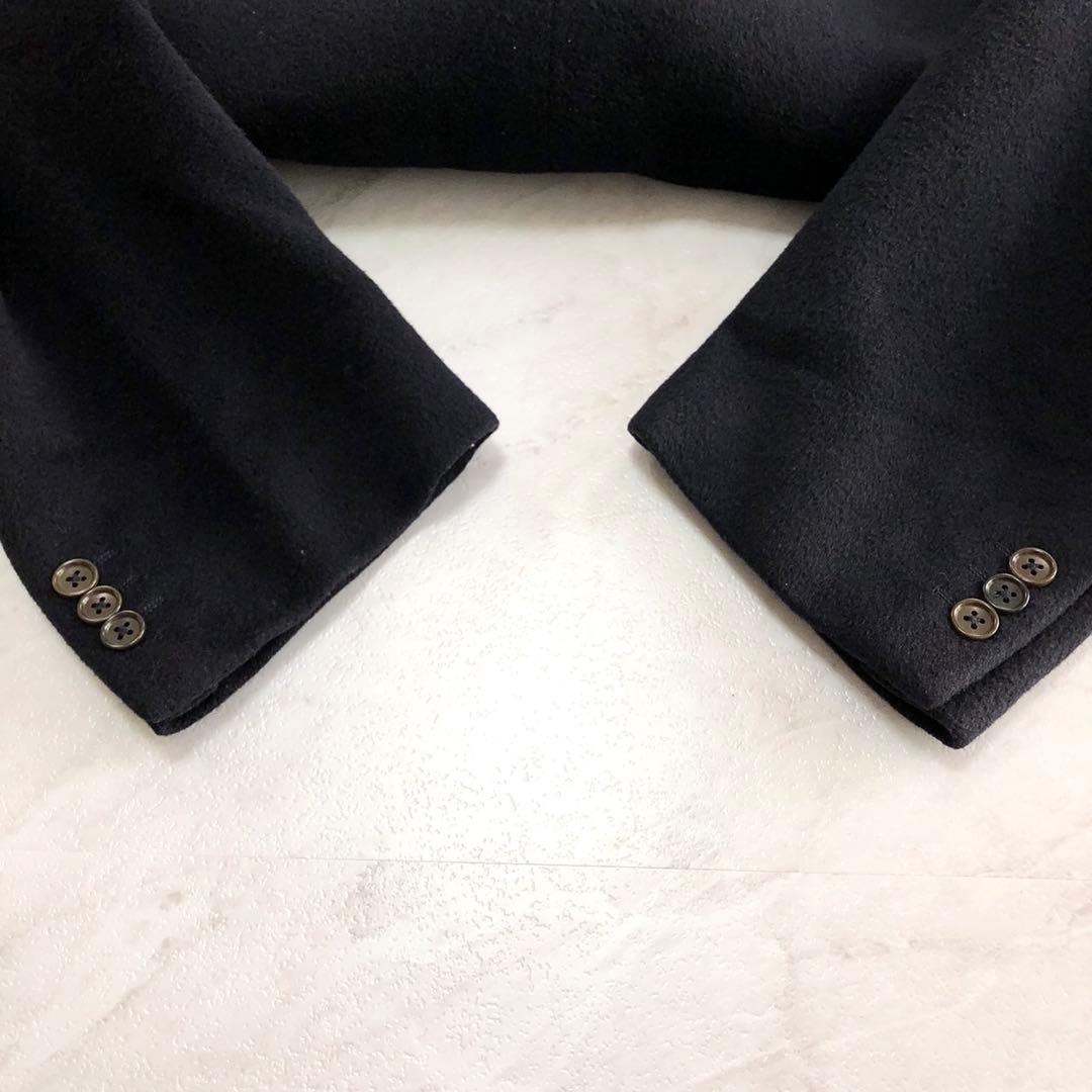 希少✨ヴェルサーチ キャメル100% ダブルチェスターコート ダークネイビー