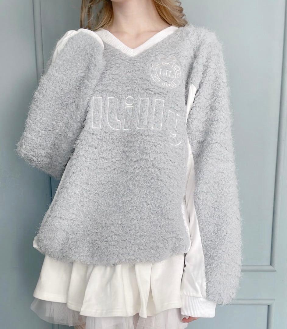 ♡ lilLilly ユニフォームボアワンピ BLUE