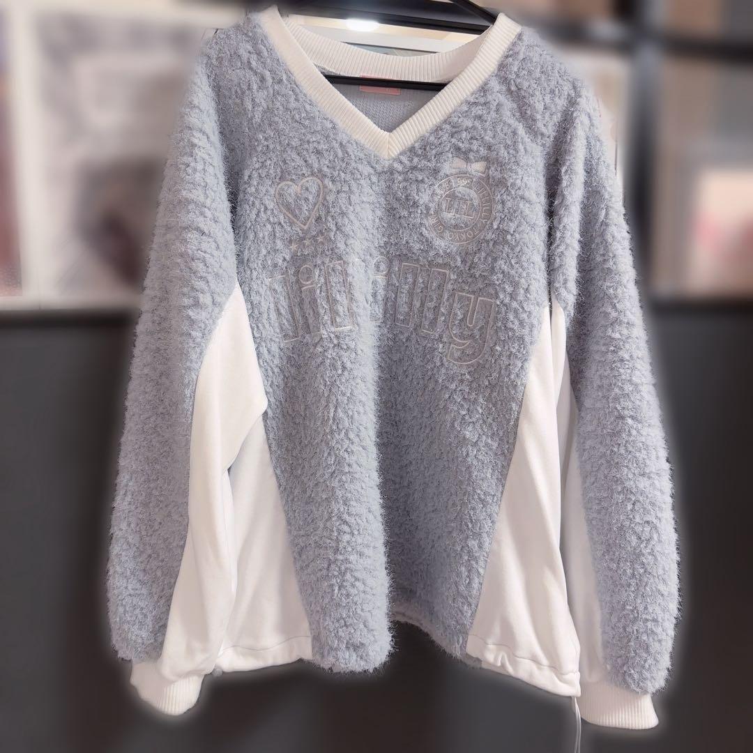 ♡ lilLilly ユニフォームボアワンピ BLUE