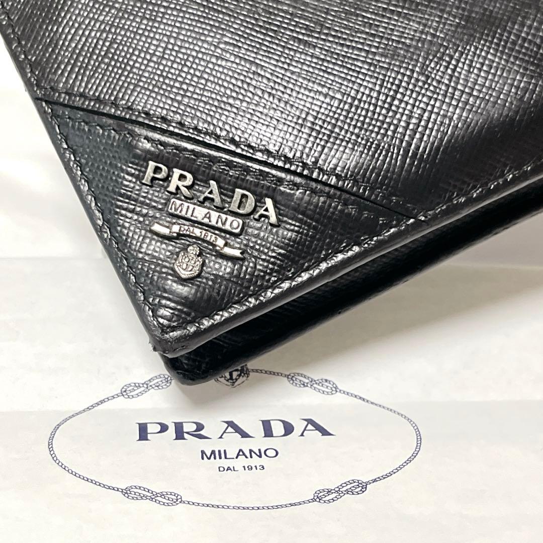 良品✨プラダ 長財布 三角ロゴ 近年モデル サフィアーノレザー ブラック　黒