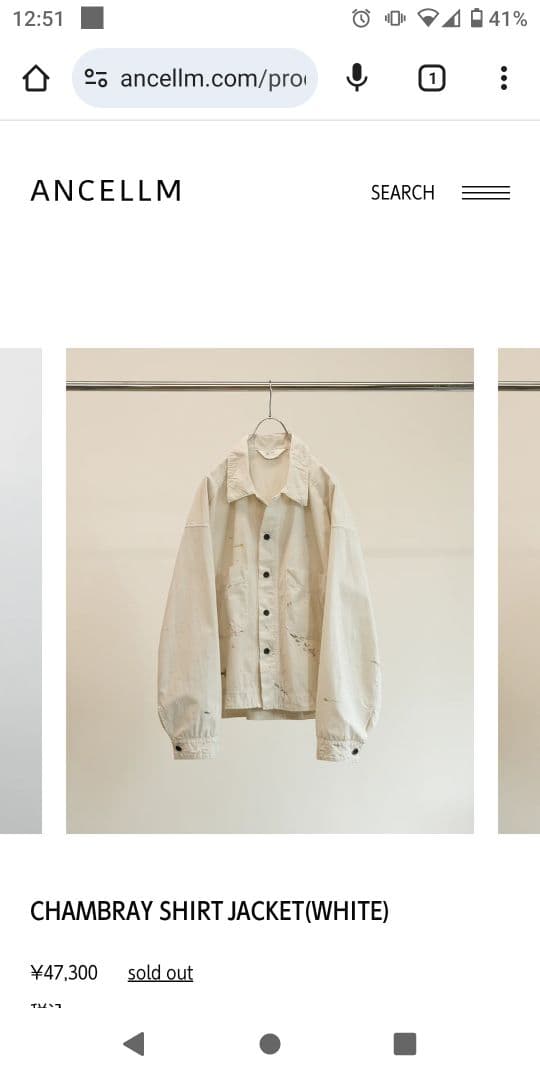 トップス ANCELLM CHAMBRAY SHIRT JACKET 25SS