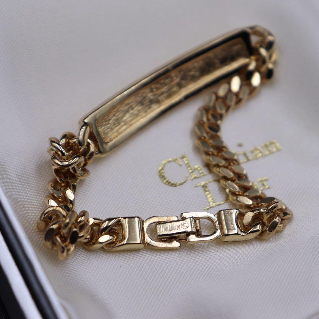 極美品❁︎ ディオール 喜平 プレート ロゴ ブレスレット ヴィンテージ dior