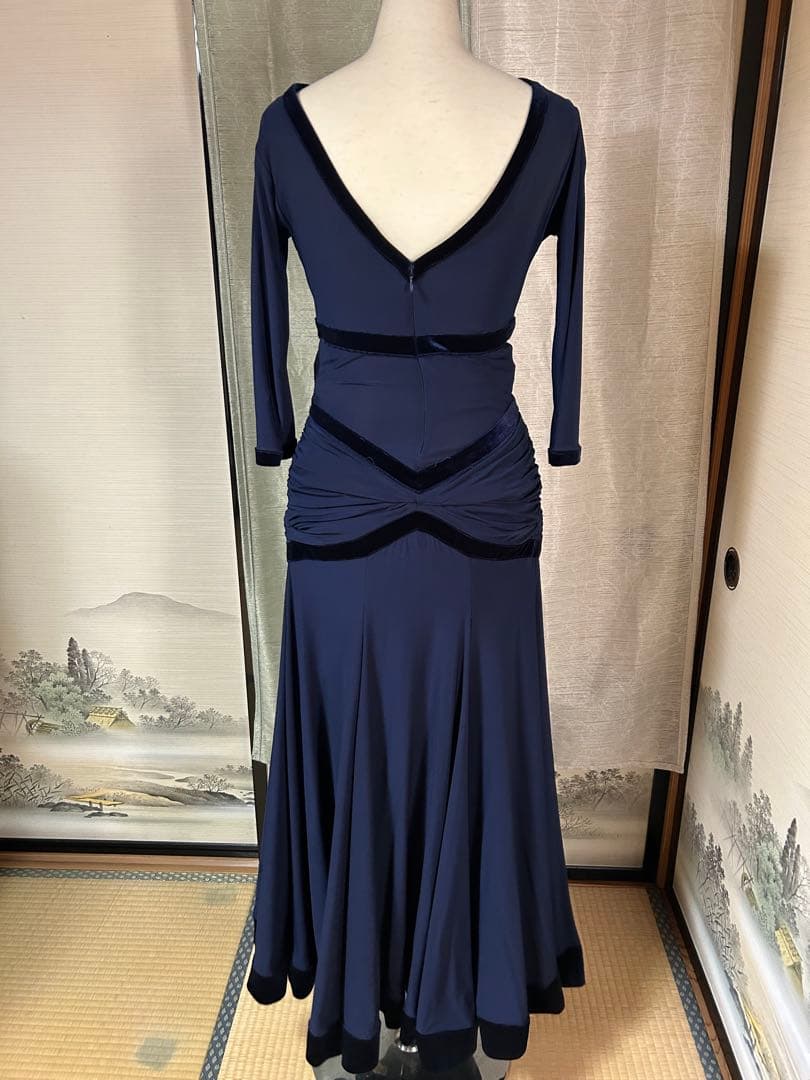 ネイビー社交ダンスドレス Mサイズ