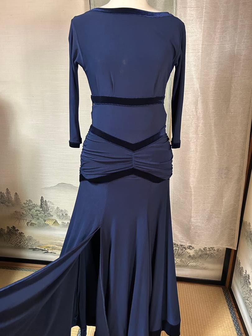 ネイビー社交ダンスドレス Mサイズ