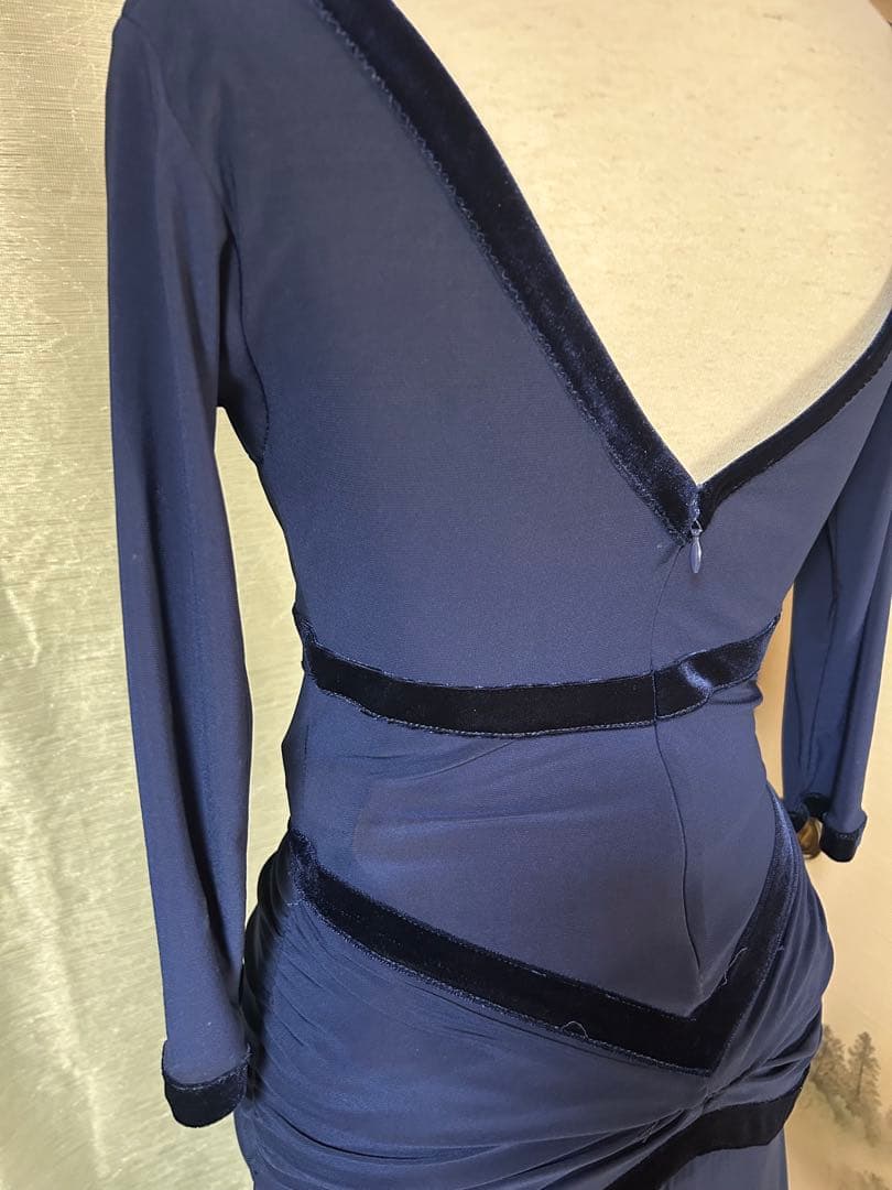 ネイビー社交ダンスドレス Mサイズ