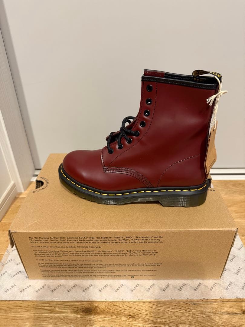 【新品】Dr.マーチン1460 8ホールレザーレースアップブーツ/チェリーレッド