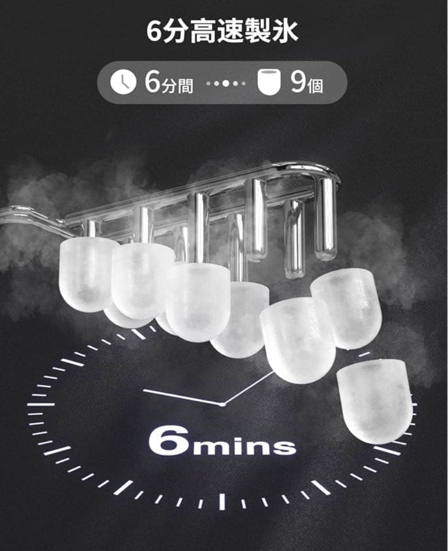 CROWNFUL 製氷機 6分で9個の氷