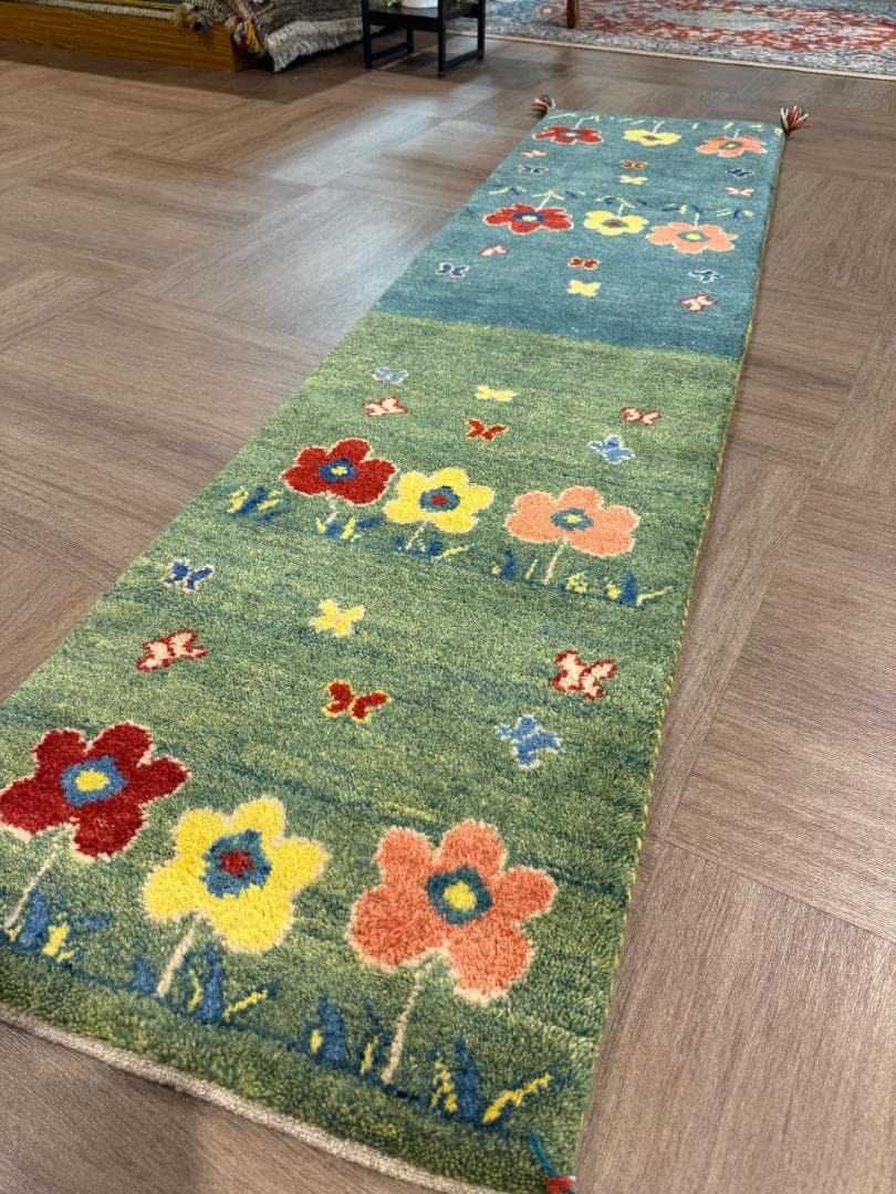 198x50cm ペルシャギャッベ ランナー (ギャベ) ペルシャ絨毯 ギャッベ