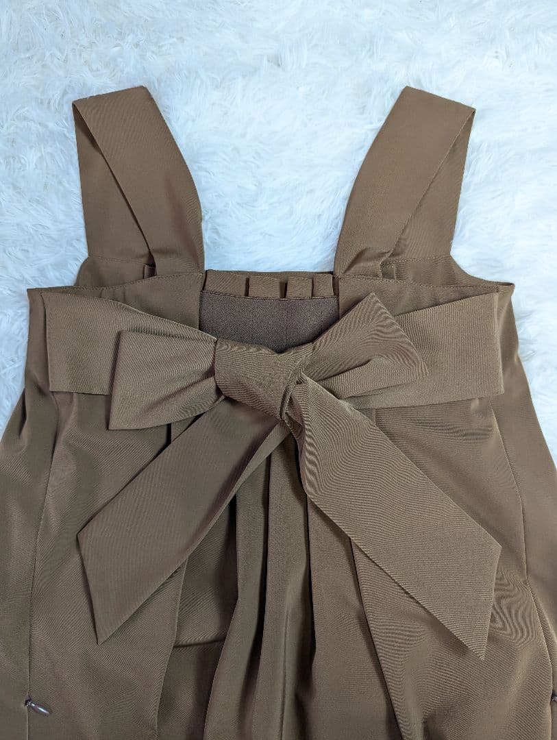 極美品 FOXY フォクシー バックリボン ジャンパーワンピ ひざ丈ワンピース