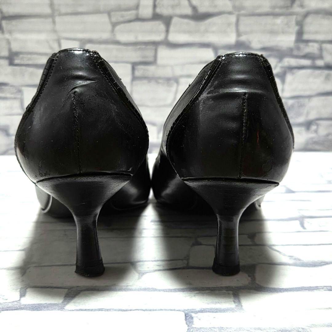 【CHANEL】カメリア＆タッセル ポインテッドトゥ パンプス 36 黒 レザー