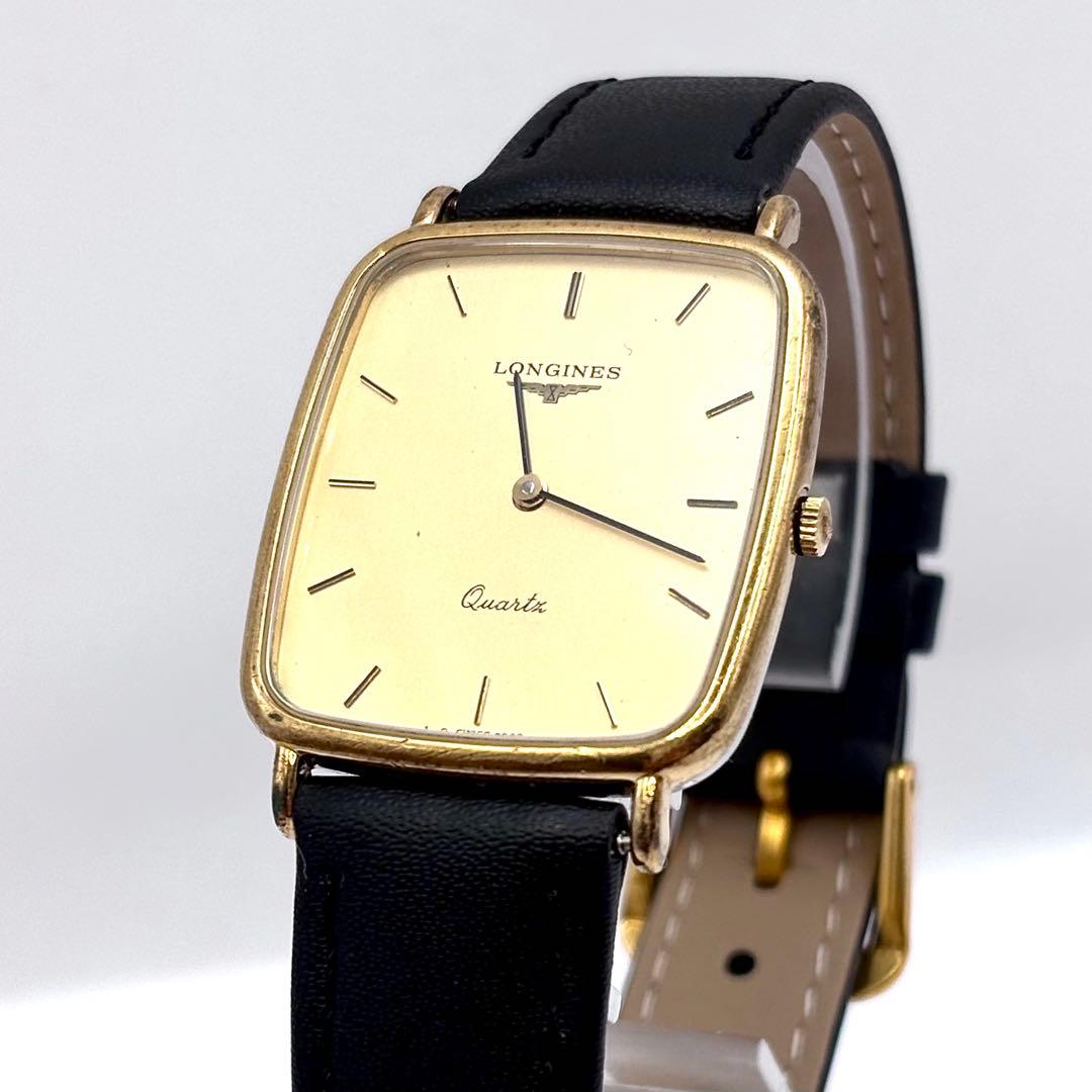LONGINES ロンジン ゴールド文字盤 スクエア クォーツ 稼動 状態考慮