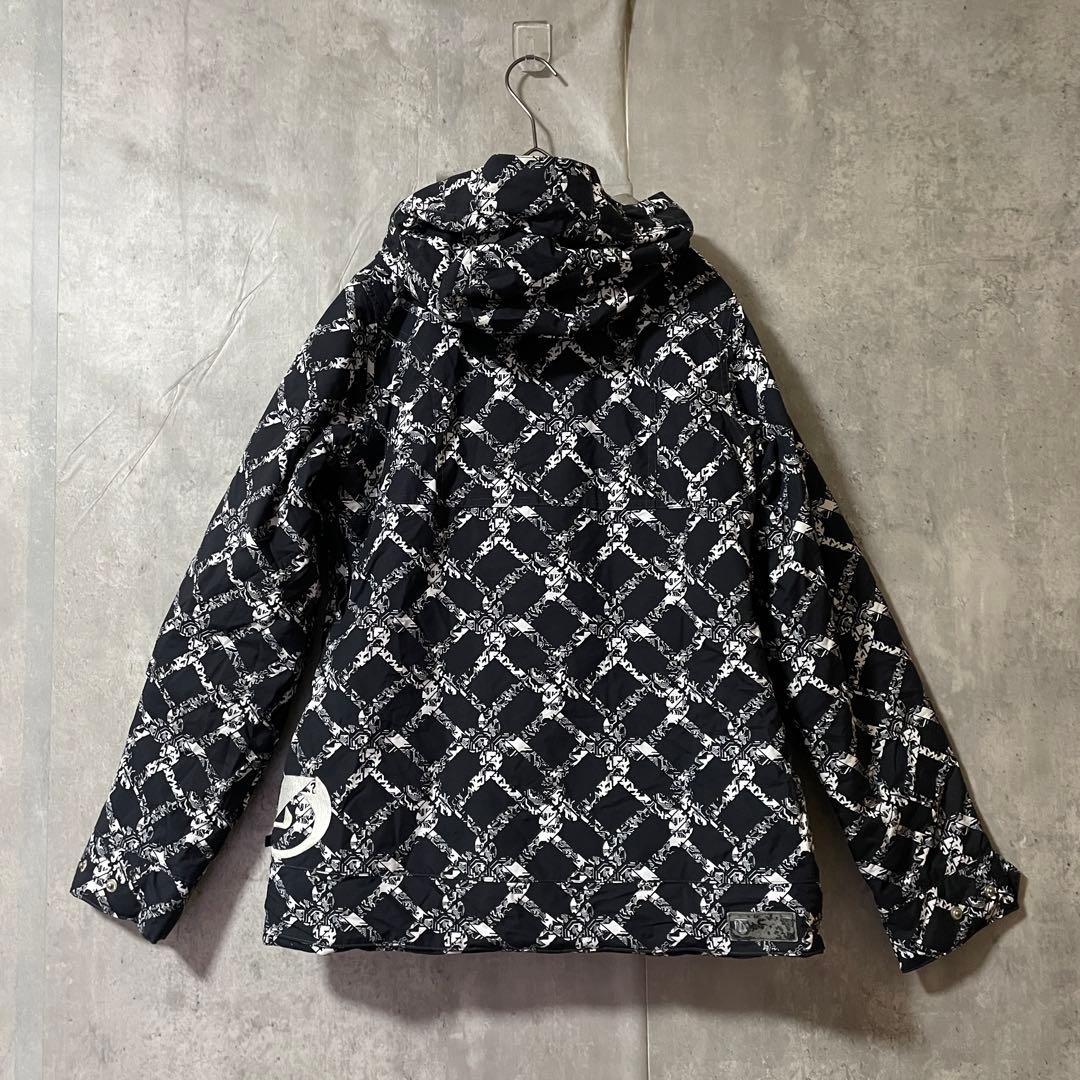 Burtonバートンスキーウェアスノーボードジャケットパーカー黒ブラック総柄希少