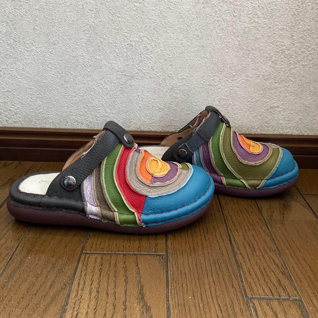 Estacion　エスタシオン　本革うずまき2wayサボシューズ　レザー　L