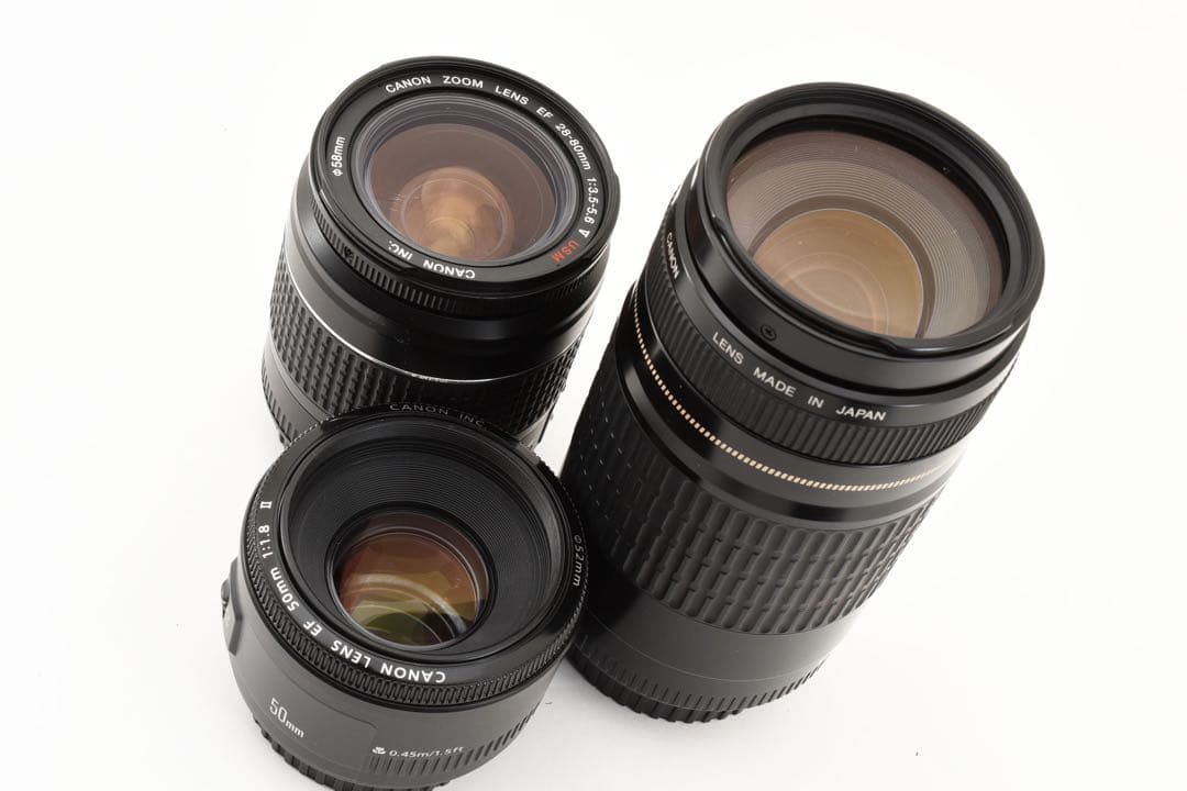 保証付/Canon EOS 80D標準&望遠&単焦点トリプルレンズセット