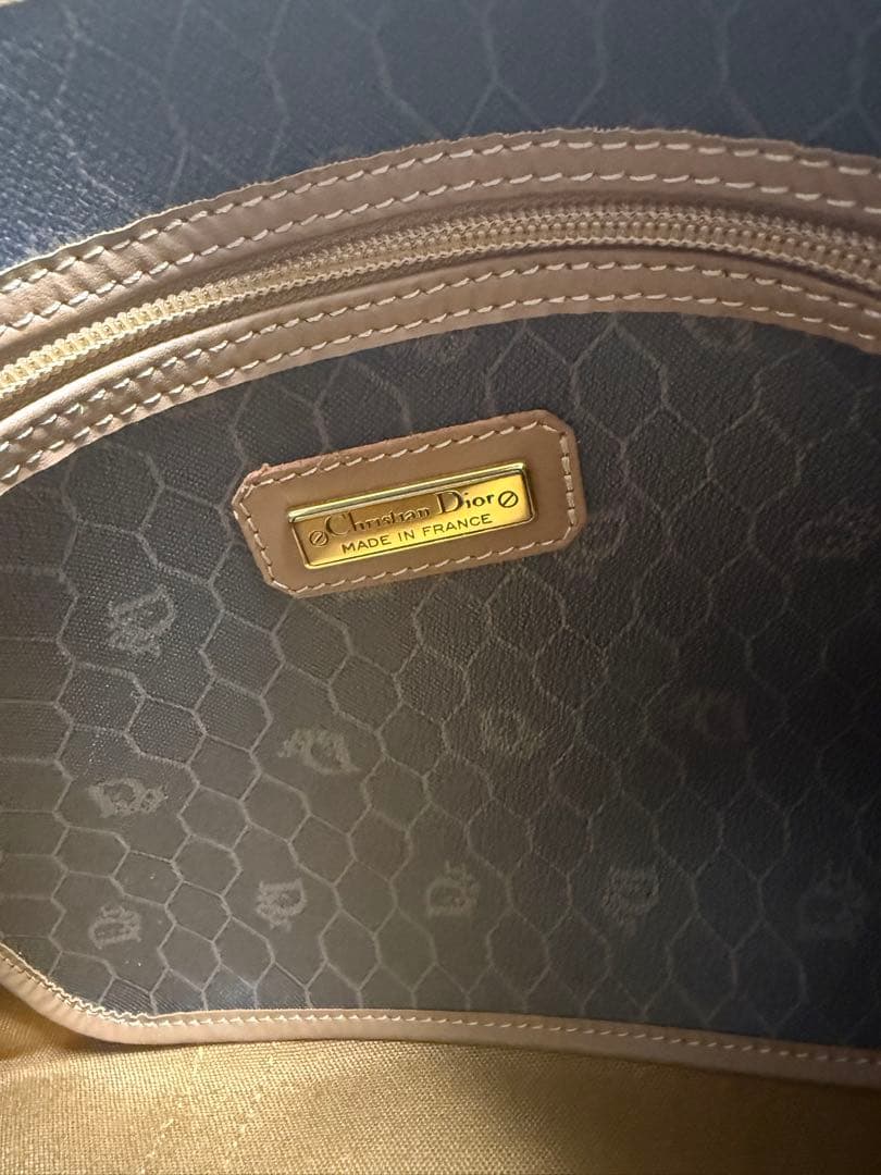 Christian Dior ハニカム柄 ボストンバッグ　ラージサイズ