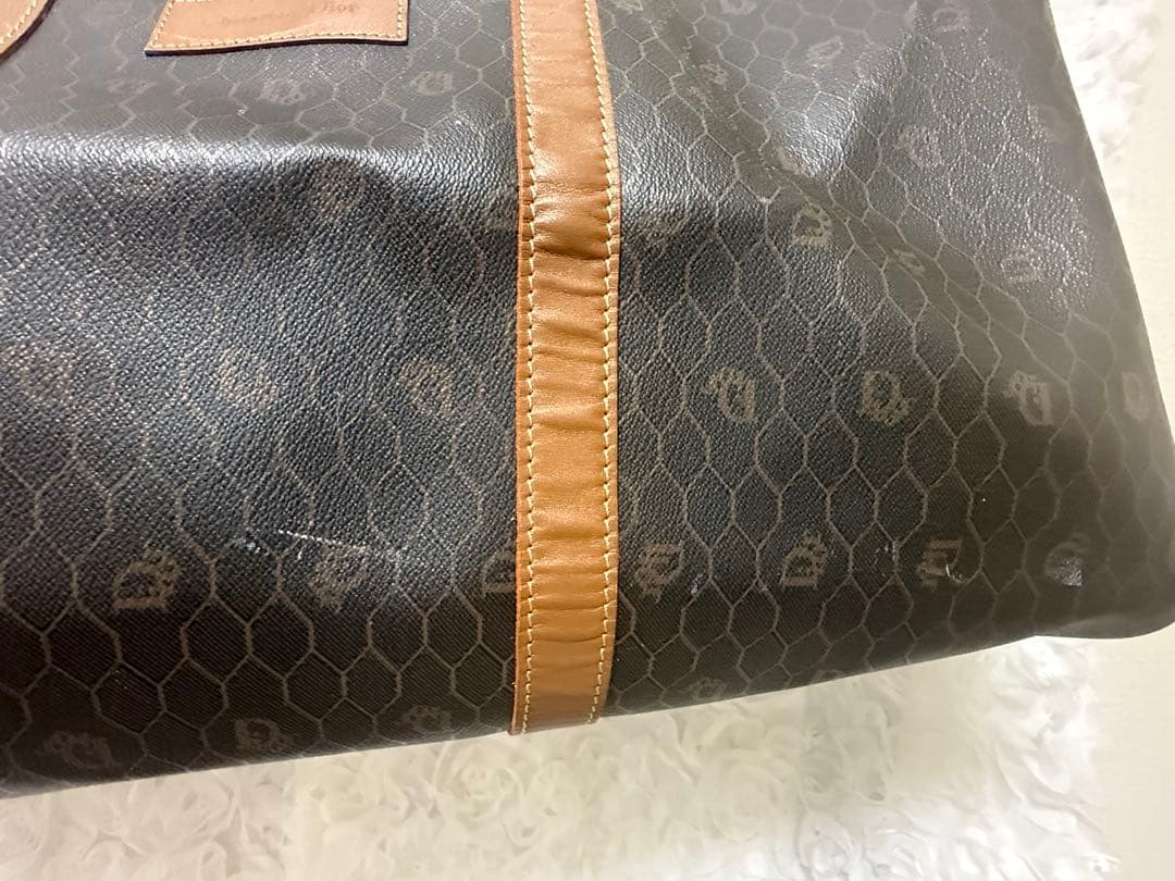 Christian Dior ハニカム柄 ボストンバッグ　ラージサイズ