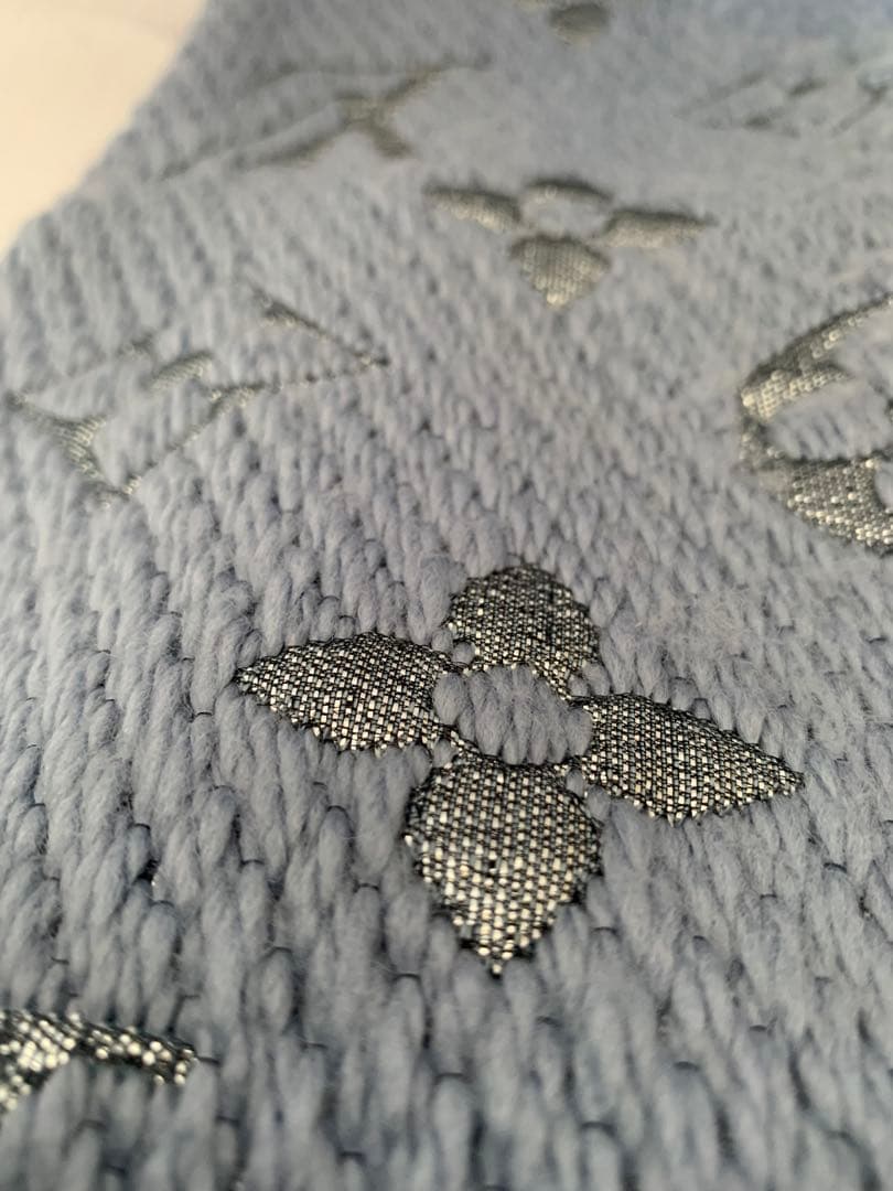 ルイヴィトンLouis Vuitton ◆ライトブルーマフラーM71166