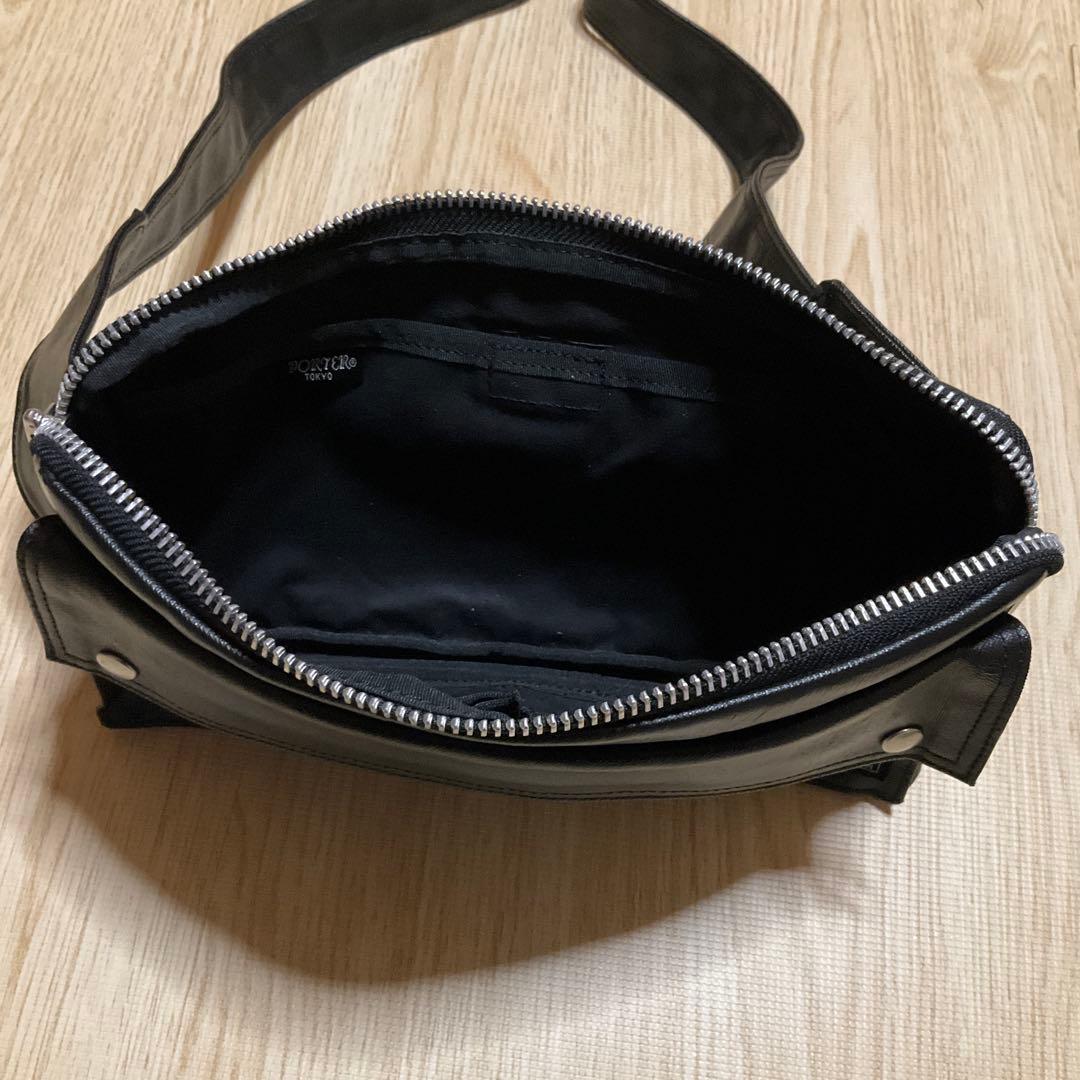 【美品】PORTER ボディバッグ ウエストポーチ フリースタイル レザー調