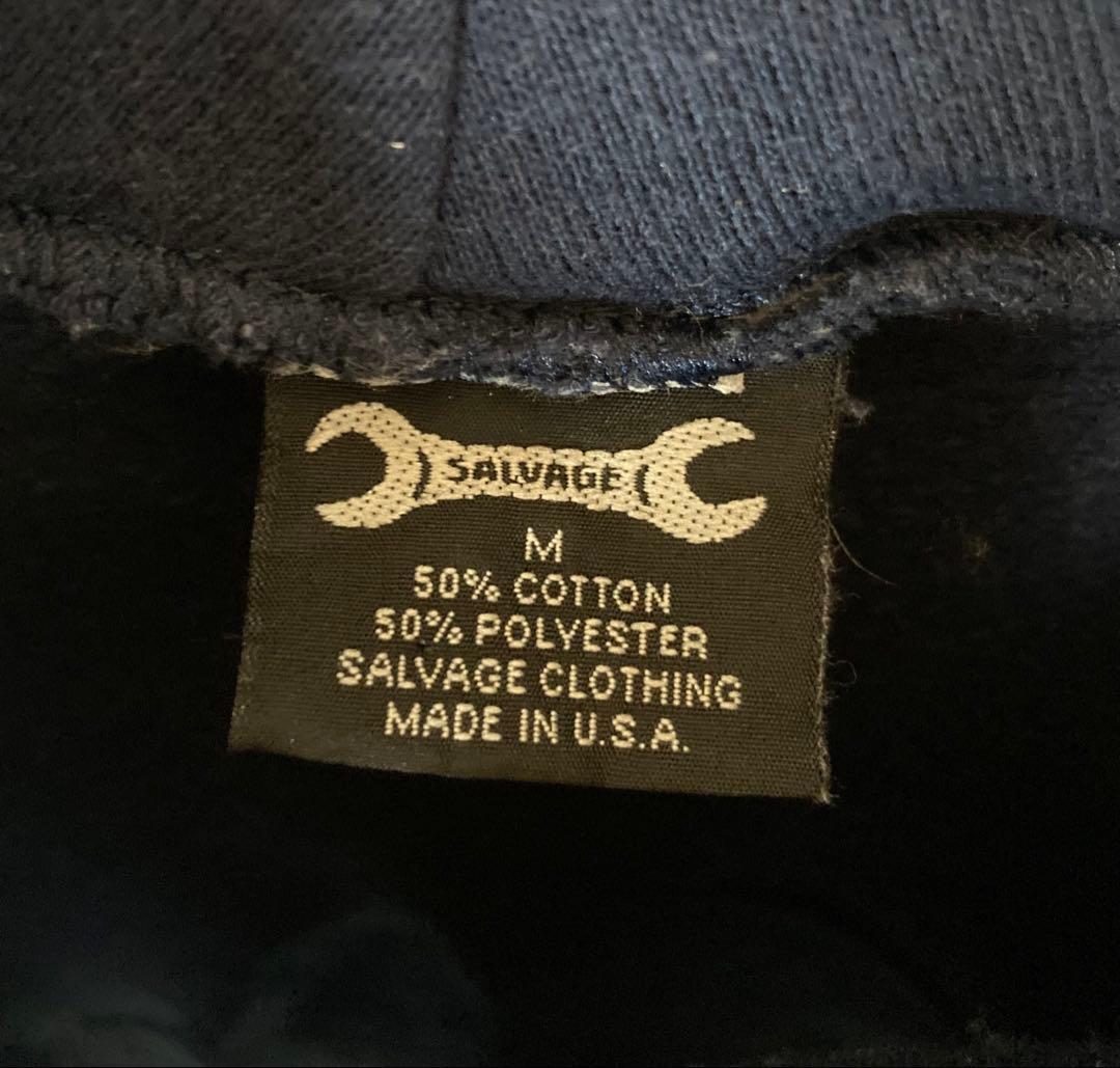 希少古着USA製バーガーキングビッグプリントネイビースウェットパーカーゆったり