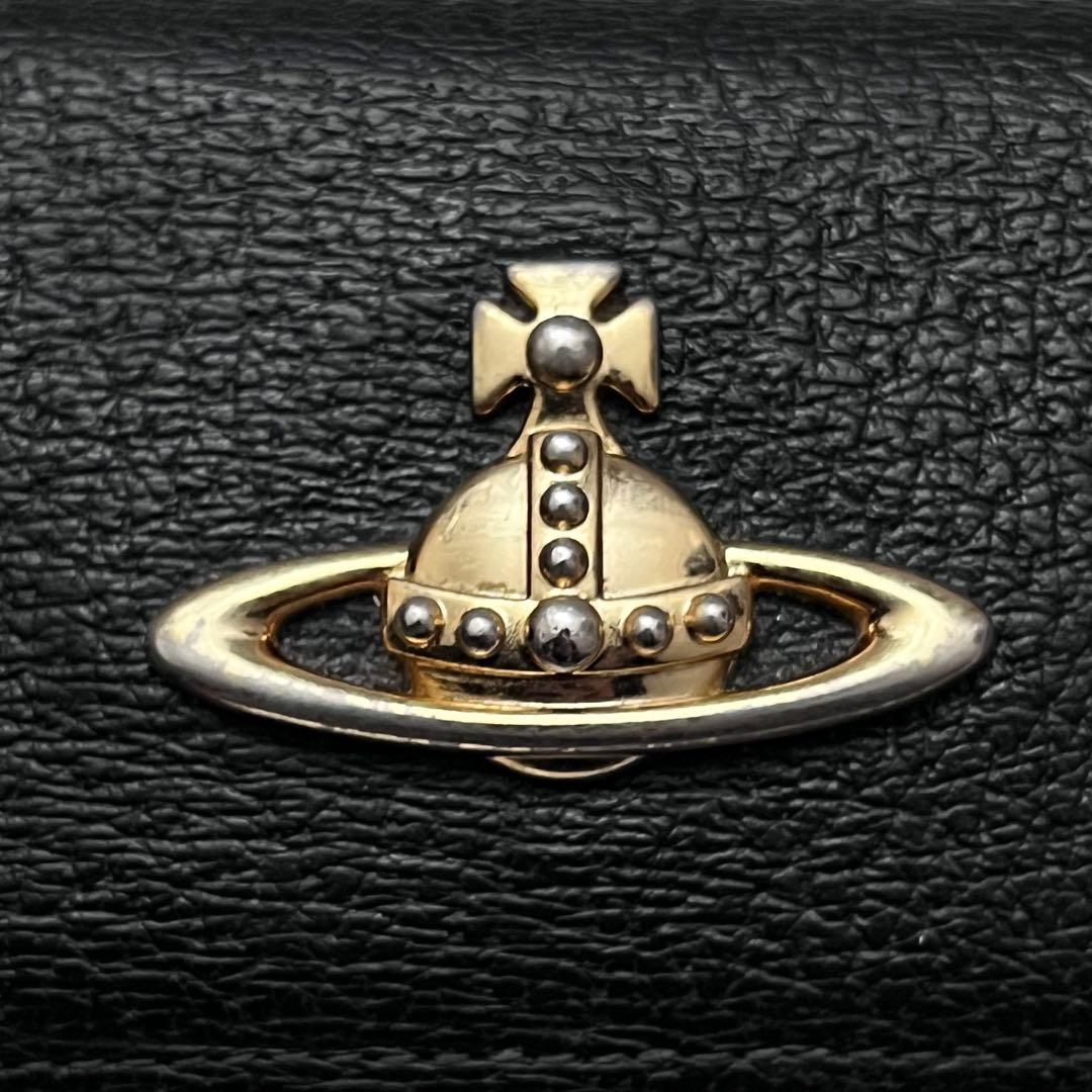 ◇美品◇ヴィヴィアン　エグゼクティブ　三つ折り財布　がま口×オーブ　ブラック