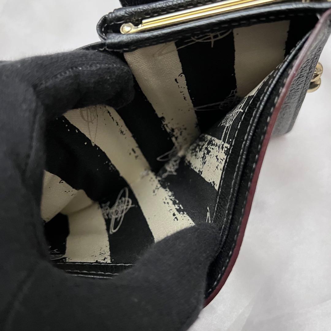 ◇美品◇ヴィヴィアン　エグゼクティブ　三つ折り財布　がま口×オーブ　ブラック