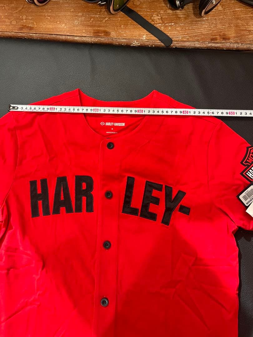 新品未使用Harley-Davidson レッド ベースボールシャツサイズM